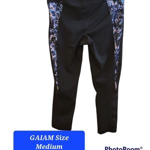 Gaiam Activewear Yoga Black  Watercolor Leggings